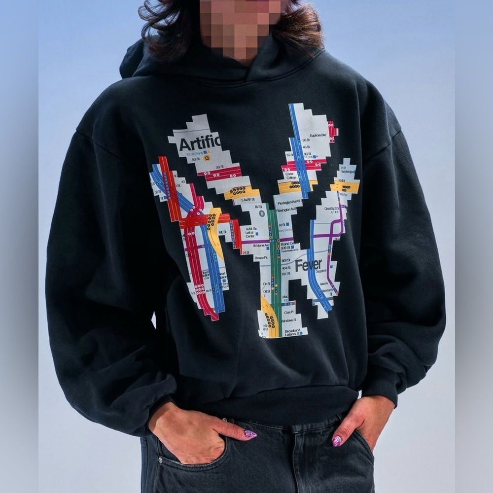 Artificial Fever NY Subway Hoodie Black XL NWT IN PACKAGE